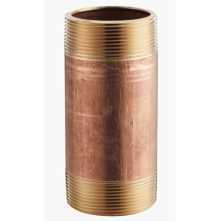 Merit Brass Co 1/2 x 2 Lead Free Seamless Red Brass Pipe Nipple, 140 PSI, Sch. 40 2008-200